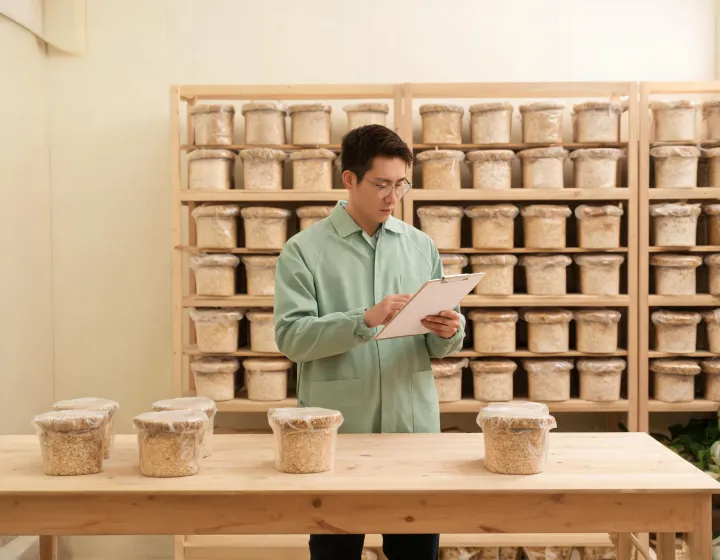 Mushroom cultivation kits prepared for specification review